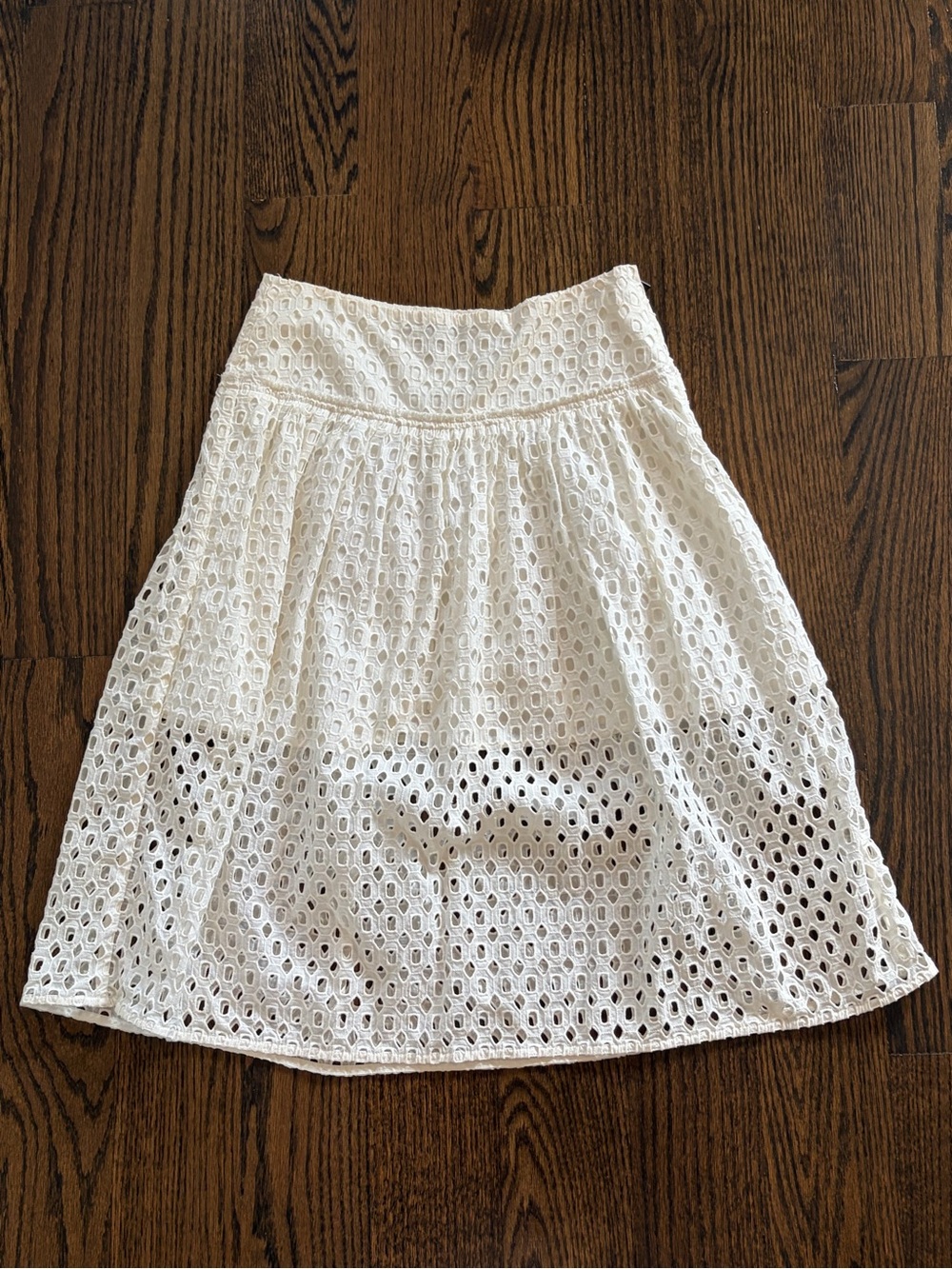 Banana Republic White Eyelet A-Line Skirt
